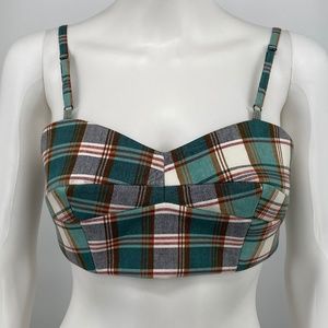 Plaid Brooks Brothers Bralette, Size S